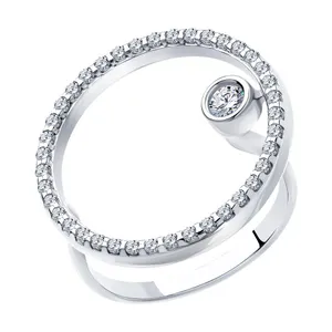 Кольцо из серебра с фианитами