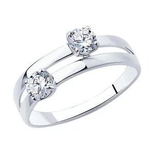 Кольцо из серебра с фианитами