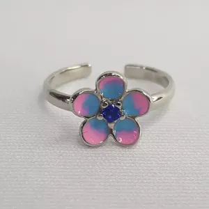 Кольцо из серебра с эмалью и фианитом