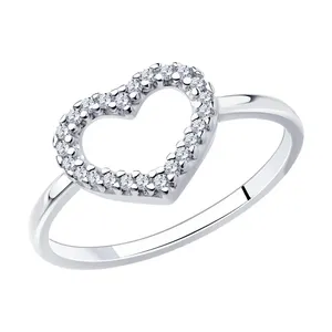 Кольцо из серебра с фианитами