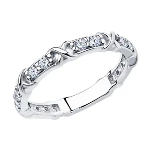 Кольцо из серебра с фианитами