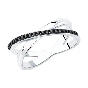 Кольцо из серебра с фианитами