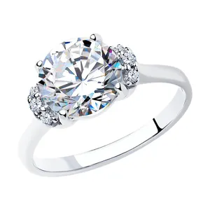 Кольцо из серебра с фианитами