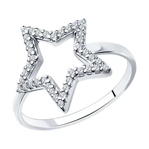 Кольцо из серебра с фианитами