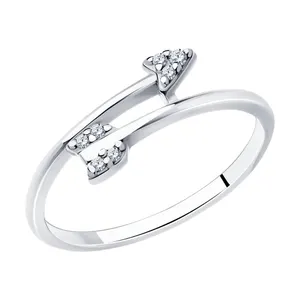 Кольцо из серебра с фианитами