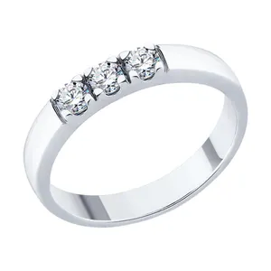 Кольцо из серебра с фианитами