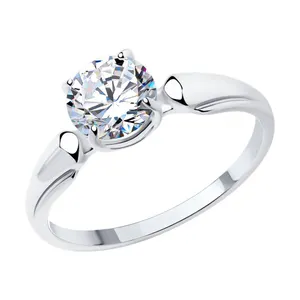 Кольцо из серебра с фианитом