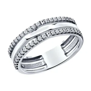 Кольцо из серебра с фианитами