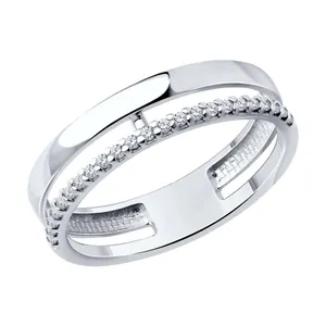 Кольцо из серебра с фианитами