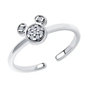 Кольцо из серебра с фианитами