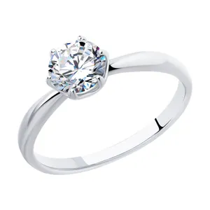 Кольцо из серебра с фианитом