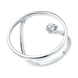 Кольцо из серебра с фианитом