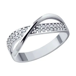 Кольцо из серебра с фианитами