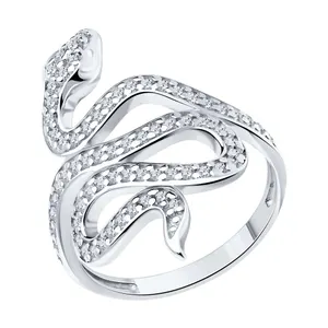 Кольцо из серебра с фианитами