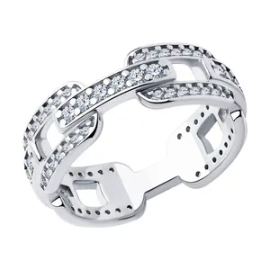 Кольцо из серебра с фианитами