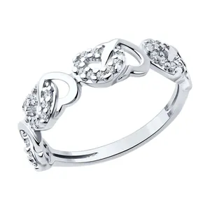 Кольцо из серебра с фианитами