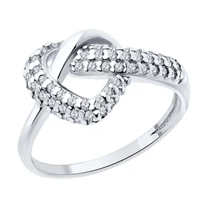 Кольцо из серебра с фианитами