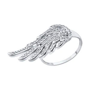 Кольцо из серебра с фианитами