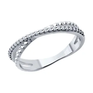 Кольцо из серебра с фианитами