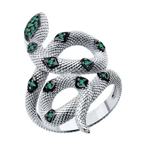 Кольцо из серебра с фианитами