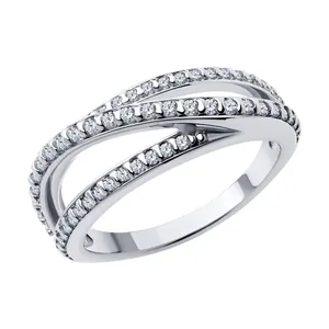 Кольцо из серебра с фианитами