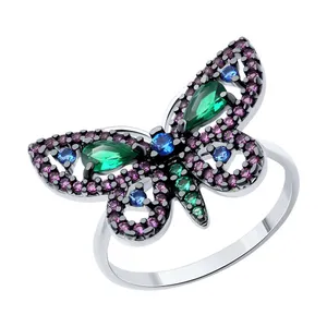 Кольцо из серебра с фианитами