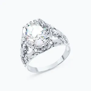 Кольцо из серебра с фианитом