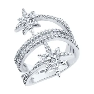 Кольцо из серебра с фианитами