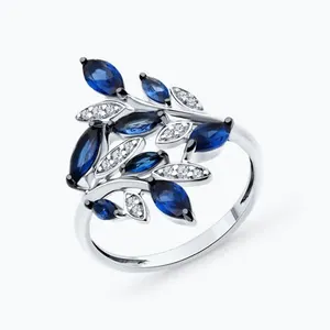 Кольцо из серебра с фианитами