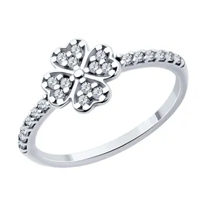 Кольцо из серебра с фианитами