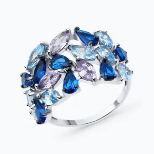 Кольцо из серебра с фианитами