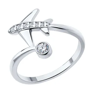 Кольцо из серебра с фианитами