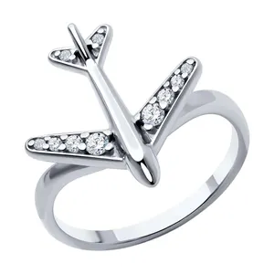 Кольцо из серебра с фианитами