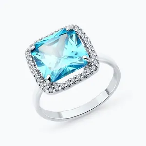 Кольцо из серебра с фианитами