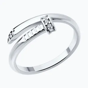 Кольцо из серебра с фианитами