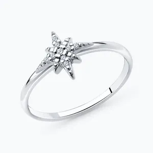 Кольцо из серебра с фианитами