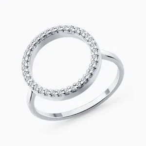 Кольцо из серебра с фианитами