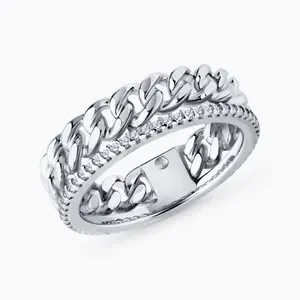 Кольцо из серебра с фианитами