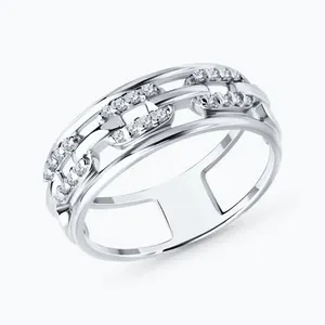 Кольцо из серебра с фианитами