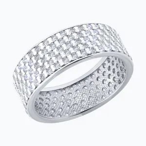 Кольцо из серебра с фианитами