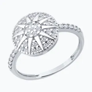 Кольцо из серебра с фианитами