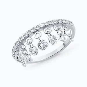 Кольцо из серебра с фианитами