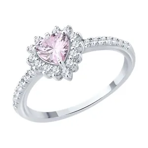 Кольцо из серебра с фианитами