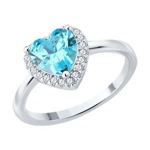 Кольцо из серебра с фианитами