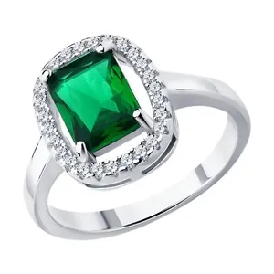 Кольцо из серебра с фианитами