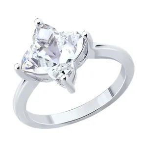 Кольцо из серебра с фианитом