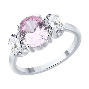 Кольцо из серебра с фианитами