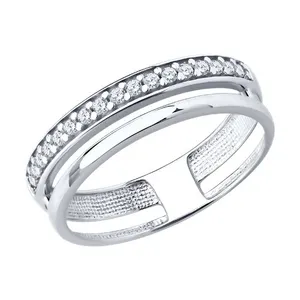 Кольцо из серебра с фианитами