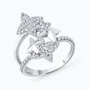 Кольцо из серебра с фианитами