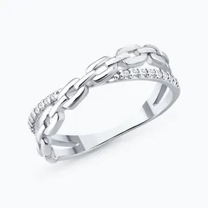 Кольцо из серебра с фианитами